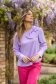 Bluza dama din material subtire lila cu croi larg accesorizata cu o fundita - SunShine 1 - StarShinerS.ro