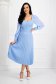 Lightblue dress pleated crepe cloche with puffed sleeves with veil sleeves 4 - StarShinerS.com
