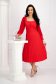 Red dress pleated crepe cloche with puffed sleeves with veil sleeves 4 - StarShinerS.com