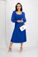 Blue dress pleated crepe cloche with puffed sleeves with veil sleeves 5 - StarShinerS.com