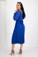 Blue dress pleated crepe cloche with puffed sleeves with veil sleeves 3 - StarShinerS.com