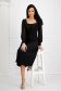 Black dress pleated crepe cloche with puffed sleeves with veil sleeves 4 - StarShinerS.com