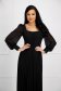 Black dress pleated crepe cloche with puffed sleeves with veil sleeves 1 - StarShinerS.com