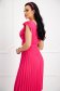 Rochie plisata din crep roz in clos cu accesoriu tip curea - SunShine 7 - StarShinerS.ro