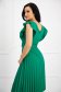 Green dress pleated crepe cloche accessorized with belt 2 - StarShinerS.com