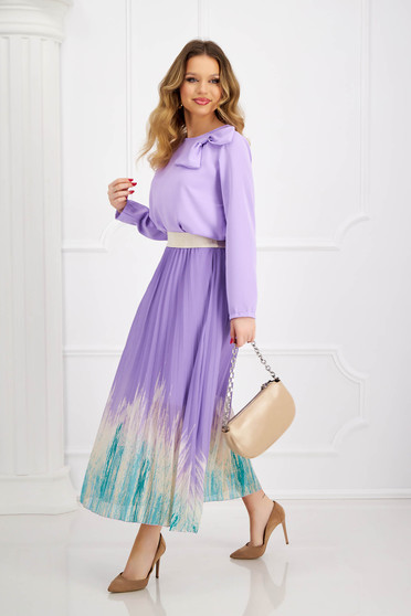 Midi skirts, Skirt from veil fabric pleated cloche with elastic waist - StarShinerS.com