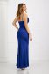 Blue dress long from satin slit 5 - StarShinerS.com