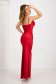 Red dress long from satin slit 5 - StarShinerS.com