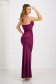 Purple dress long from satin slit 5 - StarShinerS.com
