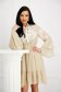 Rochie din voal crem in clos cu elastic in talie si volanase la maneca - SunShine 7 - StarShinerS.ro