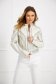 Ivory jacket from ecological leather straight with metallic spikes 2 - StarShinerS.com