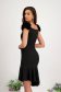 - StarShinerS black dress elastic cloth pencil naked shoulders with ruffle details 2 - StarShinerS.com