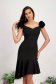 - StarShinerS black dress elastic cloth pencil naked shoulders with ruffle details 1 - StarShinerS.com
