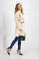 Cream trenchcoat from ecological leather loose fit with laced details 5 - StarShinerS.com