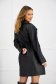Black trenchcoat from ecological leather loose fit with laced details 3 - StarShinerS.com