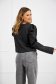 Black jacket from ecological leather tented high shoulders 3 - StarShinerS.com