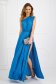 Blue dress lycra long cloche with elastic waist with glitter details slit 4 - StarShinerS.com