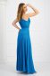 Blue dress lycra long cloche with elastic waist with glitter details slit 5 - StarShinerS.com