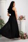 Black dress lycra long cloche with elastic waist with glitter details slit 6 - StarShinerS.com