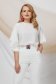 Ivory women`s blouse from veil fabric loose fit with cut-out sleeves shoulder detail 3 - StarShinerS.com