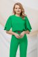 Green women`s blouse from veil fabric loose fit with cut-out sleeves shoulder detail 1 - StarShinerS.com