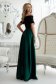 Green dress long cloche taffeta waist pleats naked shoulders 2 - StarShinerS.com