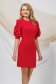 Red dress elastic cloth short cut pencil with puffed sleeves 2 - StarShinerS.com