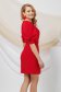 Red dress elastic cloth short cut pencil with puffed sleeves 3 - StarShinerS.com