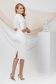 Rochie din stofa elastica ivoire tip creion cu umeri bufanti si aplicatii cu perle - PrettyGirl 3 - StarShinerS.ro