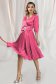 Pink dress midi cloche from satin wrap over front 3 - StarShinerS.com