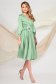 Mint Veil Midi Dress in A-Line with Crossover Neckline - PrettyGirl 3 - StarShinerS.com