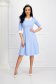 Light Blue Elastic Fabric Dress with Decorative Collar - StarShinerS 4 - StarShinerS.com