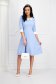 Light Blue Elastic Fabric Dress with Decorative Collar - StarShinerS 5 - StarShinerS.com