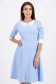 Light Blue Elastic Fabric Dress with Decorative Collar - StarShinerS 1 - StarShinerS.com