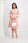 Powder Pink Elastic Fabric Dress with Decorative Collar - StarShinerS 4 - StarShinerS.com