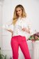 White women`s blouse thin fabric asymmetrical loose fit - StarShinerS 2 - StarShinerS.com