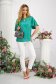 Green women`s blouse thin fabric loose fit with bell sleeve - StarShinerS 5 - StarShinerS.com