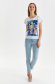 Tricou din bumbac alb cu croi larg si decolteu rotunjit - Top Secret 2 - StarShinerS.ro