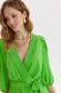 Rochie din material subtire verde scurta in clos cu elastic in talie si maneci bufante - Top Secret 4 - StarShinerS.ro
