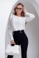 White women`s blouse from veil fabric slightly elastic fabric with puffed sleeves loose fit 3 - StarShinerS.com