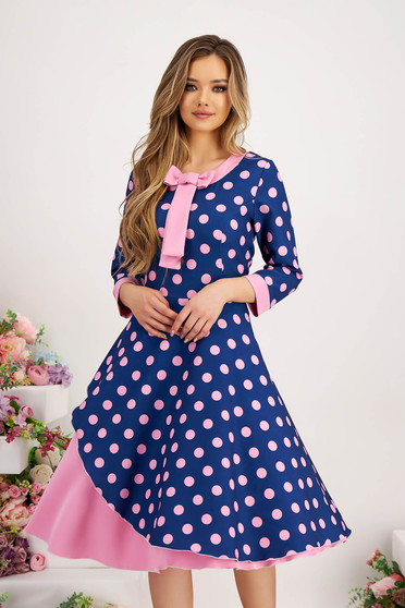 Polka dot dresses, Dress midi cloth with bow cloche - StarShinerS - StarShinerS.com
