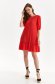 Red dress short cut loose fit thin fabric with puffed sleeves 2 - StarShinerS.com