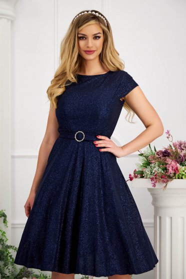 - StarShinerS dark blue dress lycra with glitter details cloche with elastic waist