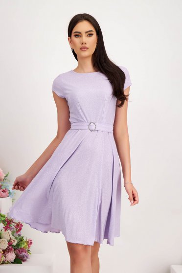 Purple dresses, - StarShinerS lila dress lycra with glitter details cloche with elastic waist - StarShinerS.com