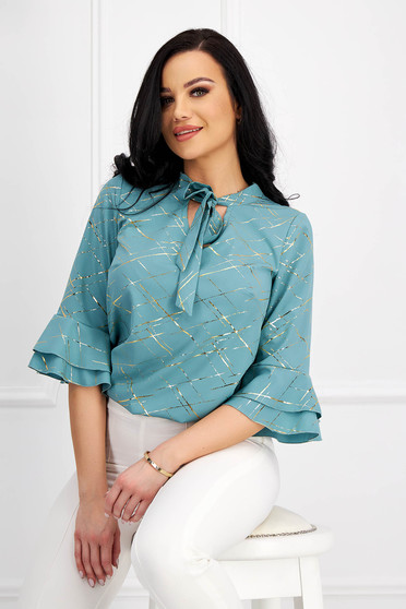 Mint women`s blouse thin fabric asymmetrical loose fit - StarShinerS