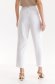 White trousers conical high waisted thin fabric lateral pockets 3 - StarShinerS.com
