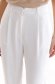 White trousers conical high waisted thin fabric lateral pockets 4 - StarShinerS.com