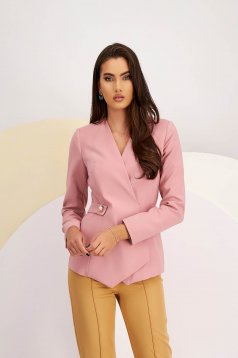 - StarShinerS pink jacket elastic cloth tented accessorized with tied waistband