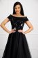 Black dress midi cloche from tulle naked shoulders lace overlay 1 - StarShinerS.com