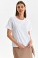 White t-shirt cotton loose fit with rounded cleavage 1 - StarShinerS.com